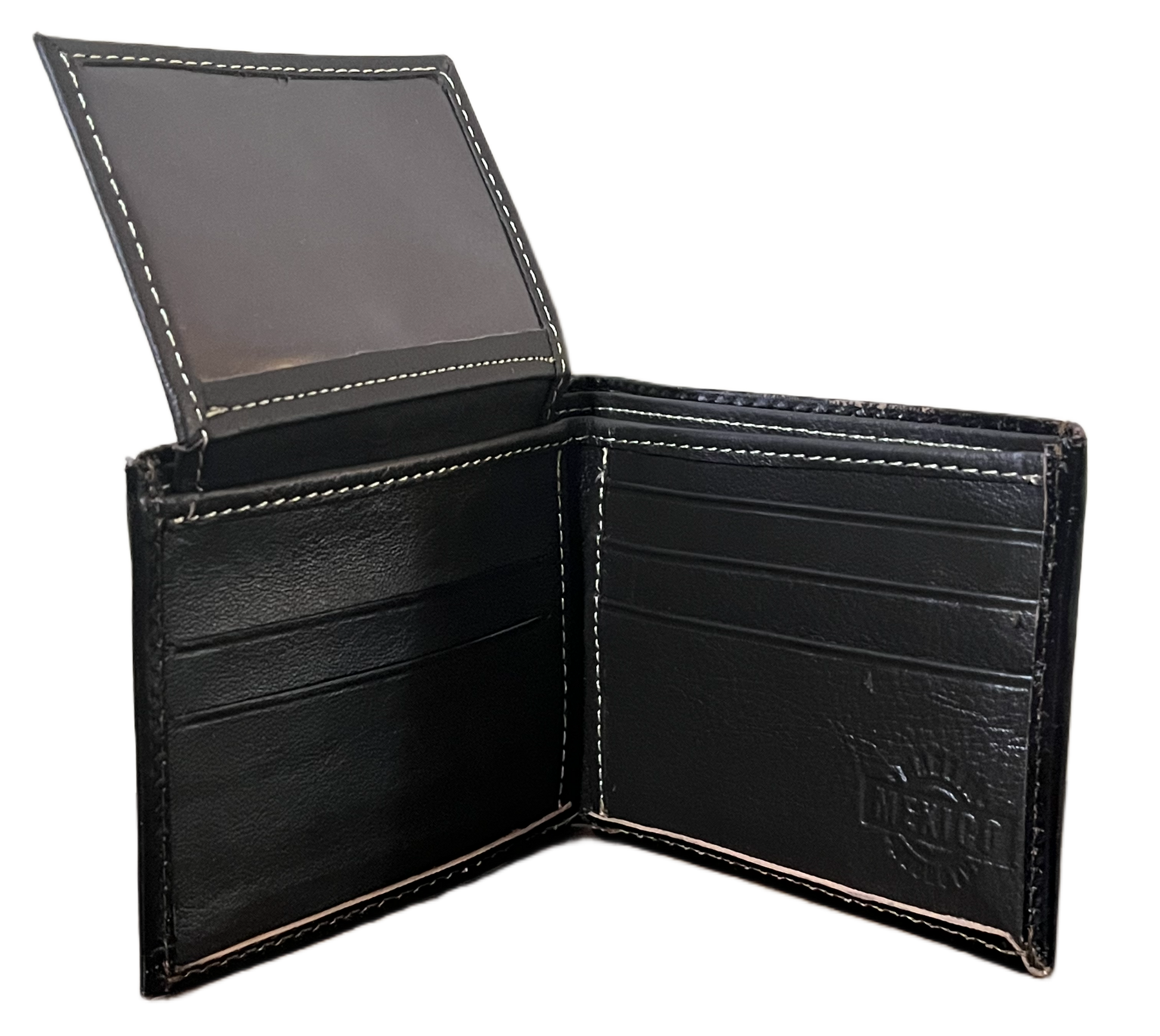 Black leather wallet on a transparent background