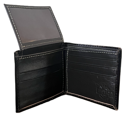 Black leather wallet on a transparent background