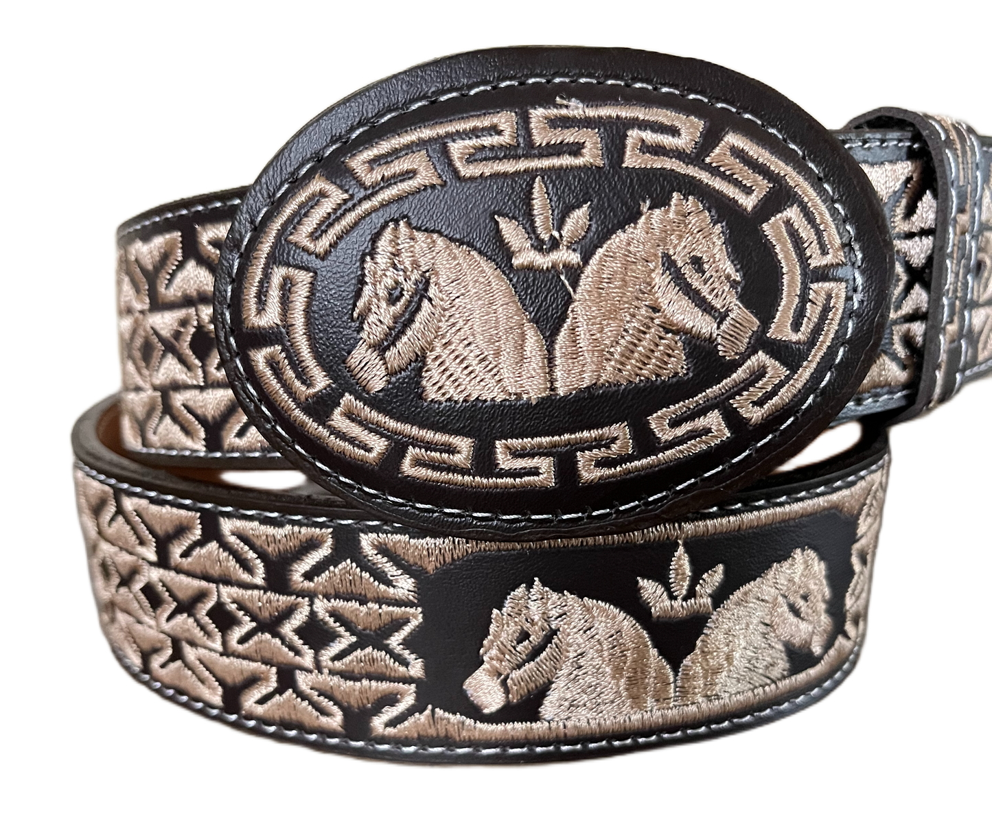 The Twin Stallion Embroidered Belt