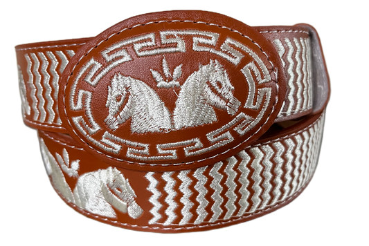 The Twin Stallion Embroidered Belt