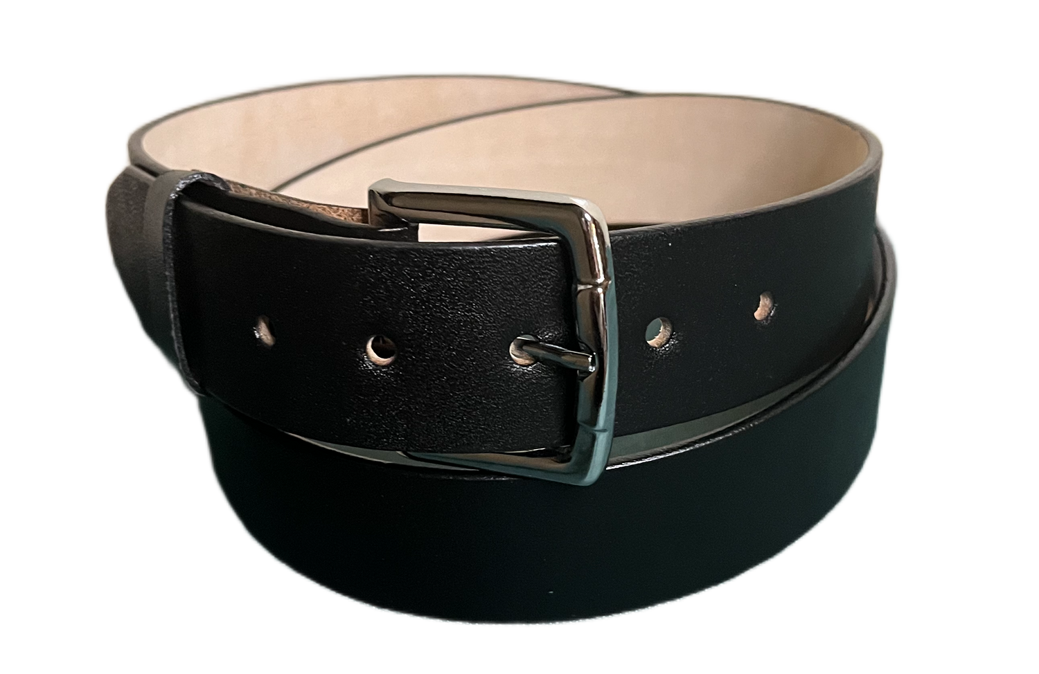 Black leather bELT on a clear background