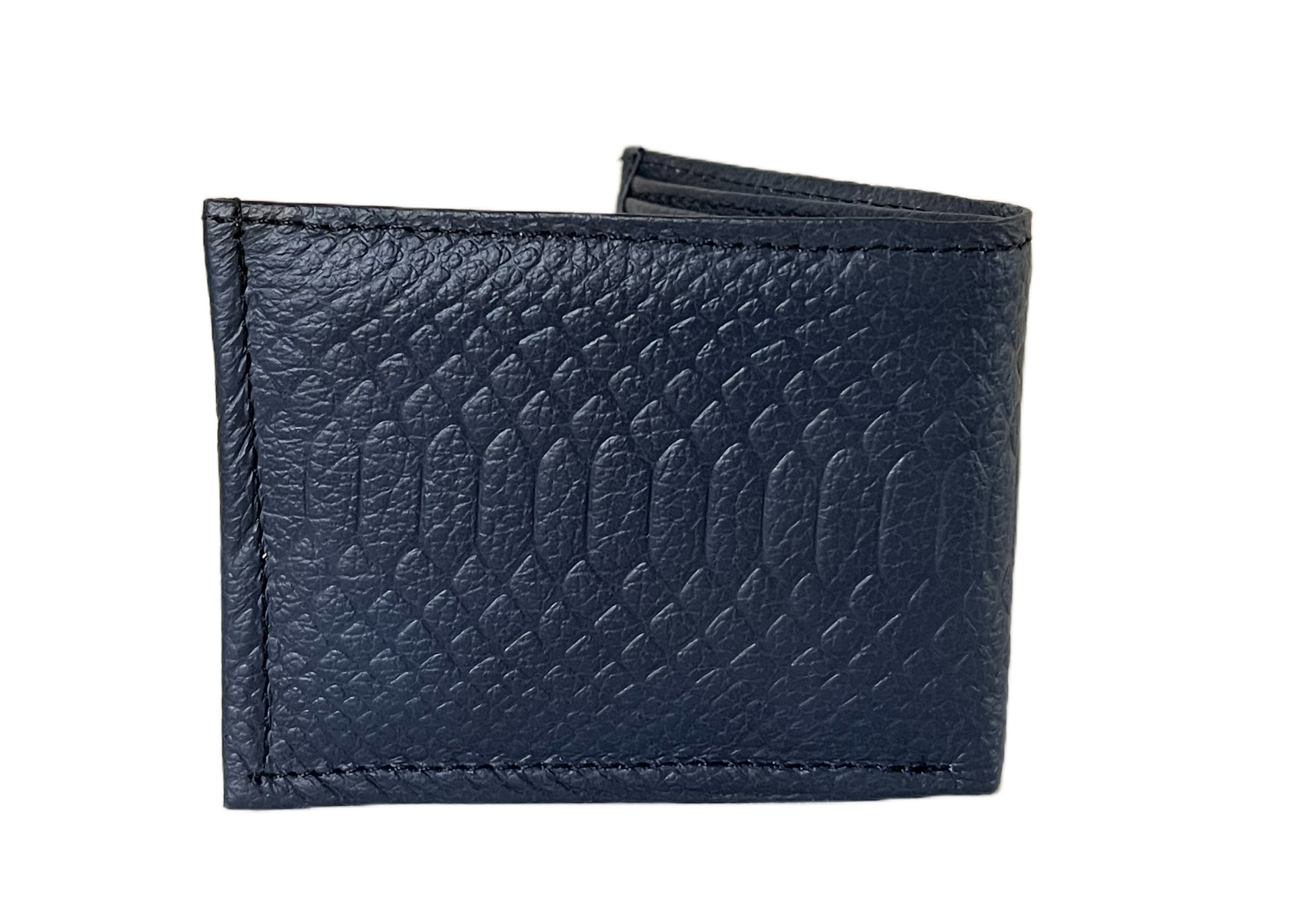 Blue textured wallet on a white background