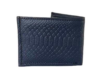 Blue textured wallet on a white background